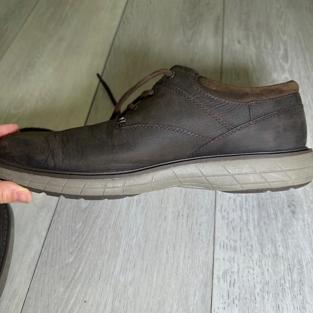 Merrell World Vue brown men's leather Oxford business casual dress‎ shoes 10.5w